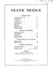 Partition violon 1, 3 Idylls, Bridge, Frank