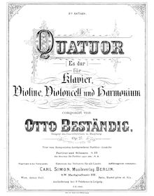 Partition de violoncelle, Quatuor für Violine, Violoncell, Harmonium und Klavier, Op.27