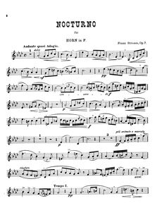Partition cor , partie, Nocturno, D♭ major, Strauss, Franz