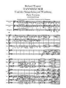 Partition complète, Tannhäuser, Tannhäuser und der Sängerkrieg auf Wartburg par Composer