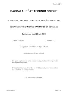 Bac Techno 2019 : le sujet de sciences et techniques sanitaires et sociales (ST2S)