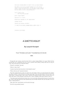 A Ghetto Violet - From "Christian and Leah"