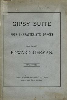 Partition couverture couleur, Gipsy , German, Edward