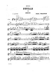 Partition flûte , partie, quatuor No.18, Motifs de  Otello , Motifs d Otello de Rossini18e Quatuor