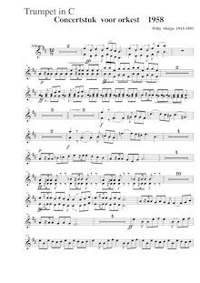 Partition trompette 1/2 (C), Concertstuk voor orkest, Ostijn, Willy