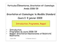 Gravitation et cosmologie  le modèle standard cours i  9 janvier 2009