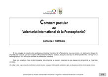 Comment postuler au Volontariat international de la Francophonie?
