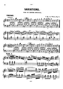 Partition complète (filter), 7 Variations sur un thème original, Op.9