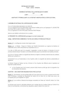Rep. de Guinée - Code Electoral