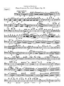 Partition basson 1, 2, Piano Concerto No.4, G major, Beethoven, Ludwig van