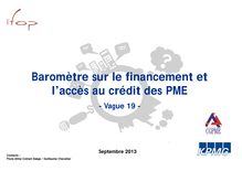 19ème édition du baromètre de KPMG et de la CGPME : Niveau record des besoins de financements des PME (70%) 