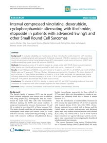 Interval compressed vincristine, doxorubicin, cyclophosphamide alternating with ifosfamide, etoposide in patients with advanced Ewing’s and other Small Round Cell Sarcomas