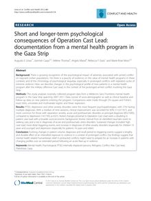 Short and longer-term psychological consequences of Operation Cast Lead: documentation from a mental health program in the Gaza Strip