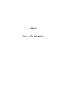 Partition violon 1 solo, Concerto for two violins par Johann Sebastian Bach