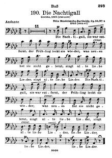 Partition basse, 6 chansons im Freien zu singen, Op.59, Mendelssohn, Felix