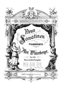 Partition No., - C major, 9 Sonatinen, Neun leichte Sonatinen mit genauer Angabe des Fingersatzes, für Pianoforte. Op. 104.9 Easy Sonatinas with exact fingerings...