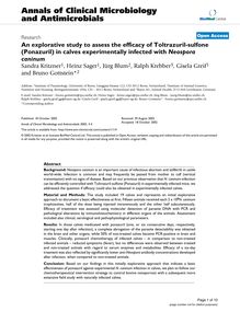 An explorative study to assess the efficacy of Toltrazuril-sulfone (Ponazuril) in calves experimentally infected with Neospora caninum