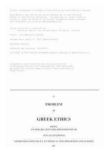 A Problem in Greek Ethics - Being an inquiry into the phenomenon of sexual inversion