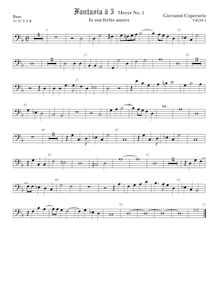 Partition viole de basse, Fantasia pour 5 violes de gambe, RC 25