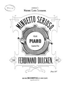 Partition complète, Minuetto Serioso, Hommage à Clara Schumann, B major
