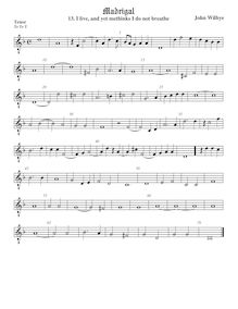 Partition ténor viole de gambe, octave aigu clef, madrigaux - Set 2