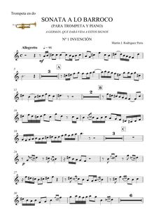 Partition trompette , partie (C), Barroc Sonata, Sonata para trompeta y piano