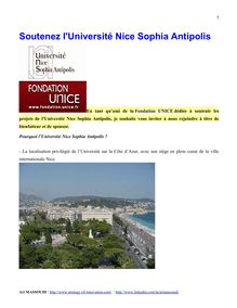 Soutenez l Université Nice Sophia Antipolis