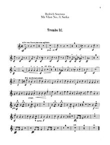 Partition trompette 1, 2 (C), Šárka, A minor, Smetana, Bedřich