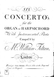 Partition hautbois 2, 6 Concerto s pour pour orgue ou clavecin avec Instrumental parties