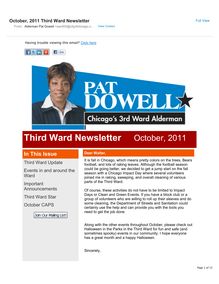 Third Ward Newsletter October, 2011