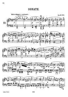 Partition Sonata No.2 (scan), Three Piano sonates, Op.40, Clementi, Muzio