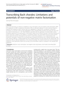 Transcribing Bach chorales: Limitations and potentials of non-negative matrix factorisation