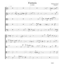 Partition Credidi - Fantasia VdGS No.5 - partition complète (Tr Tr T T B), fantaisies pour 5 violes de gambe