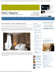 Hoosta Travel Magazine Hotels Luxe Style Design Restaurants ...