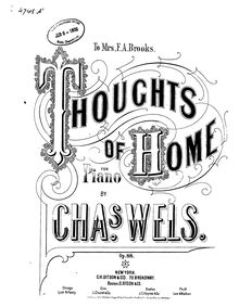 Partition complète, Thoughts of Home, F major, Wels, Charles