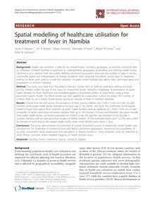 Spatial modelling of healthcare utilisation for treatment of fever in Namibia