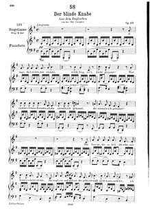 Partition 2nd version, transposition pour low voix (G major), Der blinde Knabe, D.833 (Op.101 No.2)