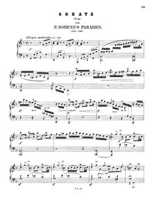 Partition complète, clavecin Sonata No.11, F major, Paradies, Pietro Domenico