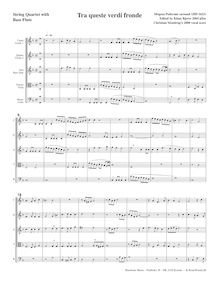 Partition , Tra queste verdi fronde (basse flûte en C), madrigaux pour 5 voix