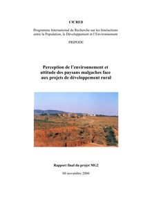 Perception de l environnement et attitude des paysans - Document n°  1
