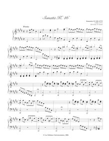 Partition Sonata K.46, 100 clavier sonates, Keyboard, Scarlatti, Domenico