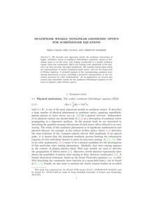 MULTIPHASE WEAKLY NONLINEAR GEOMETRIC OPTICS FOR SCHRODINGER EQUATIONS