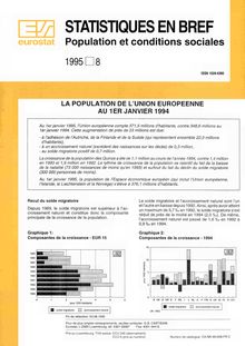 La population de l Union européenne au 1er janvier 1995