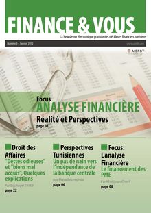 Newsletter Finance&Vous Janvier 21012
