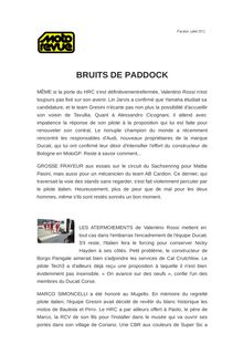 BRUITS DE PADDOCK