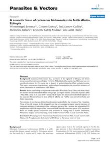 A zoonotic focus of cutaneous leishmaniasis in Addis Ababa, Ethiopia