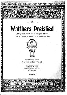 Partition complète, Fantasie on Walthers Preislied, Behr, Franz