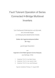 Fault tolerant operation of series connected H-bridge multilevel inverters [Elektronische Ressource] / von Pablo Ignacio Correa Vasquez