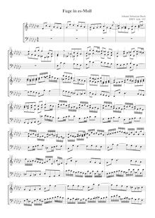 Partition complète, Fugue en G flat major, BWV Anh.102, Keyboard