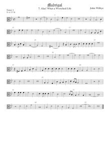 Partition ténor viole de gambe 2, alto clef, madrigaux - Set 1, Wilbye, John par John Wilbye